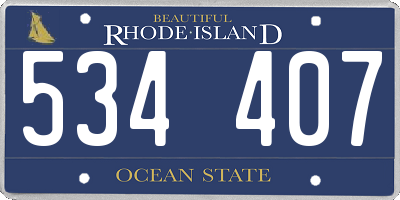 RI license plate 534407