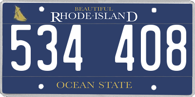 RI license plate 534408
