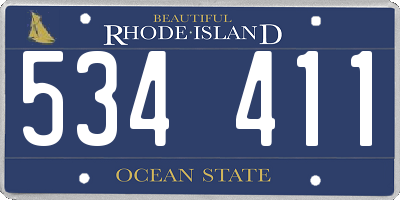 RI license plate 534411