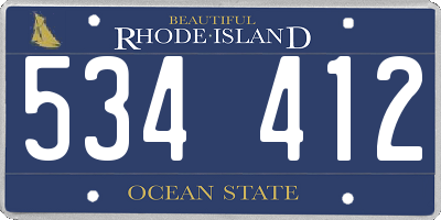 RI license plate 534412