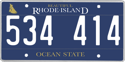 RI license plate 534414