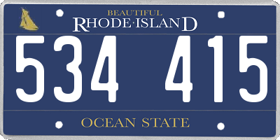 RI license plate 534415