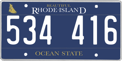 RI license plate 534416