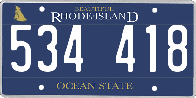 RI license plate 534418