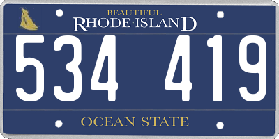 RI license plate 534419