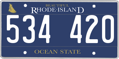RI license plate 534420