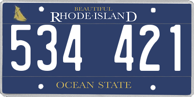 RI license plate 534421