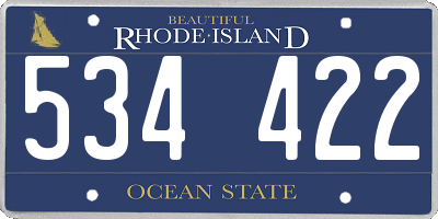 RI license plate 534422