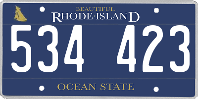 RI license plate 534423
