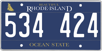 RI license plate 534424