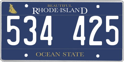RI license plate 534425