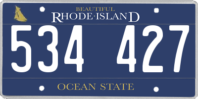 RI license plate 534427
