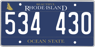 RI license plate 534430