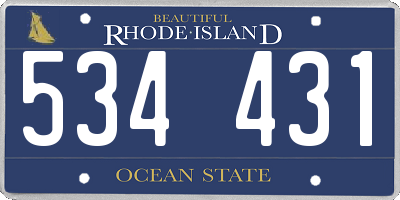 RI license plate 534431
