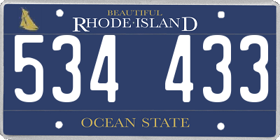RI license plate 534433