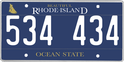 RI license plate 534434