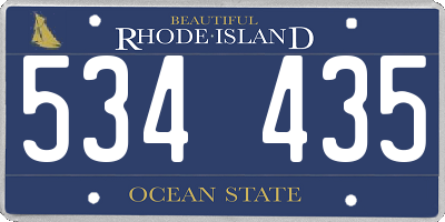 RI license plate 534435