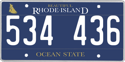 RI license plate 534436