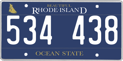 RI license plate 534438