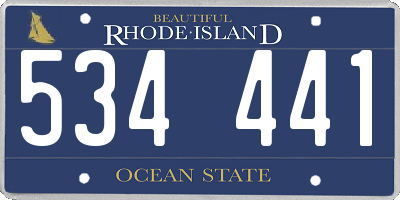 RI license plate 534441