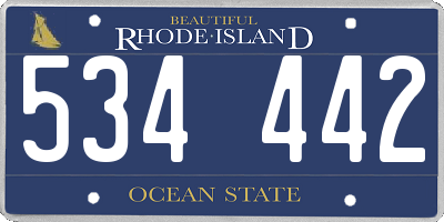 RI license plate 534442