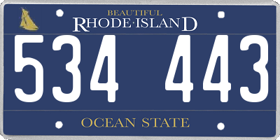 RI license plate 534443