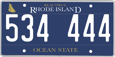 RI license plate 534444