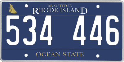 RI license plate 534446