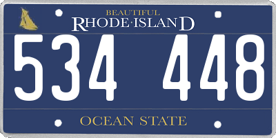 RI license plate 534448