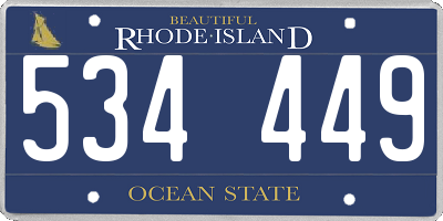RI license plate 534449