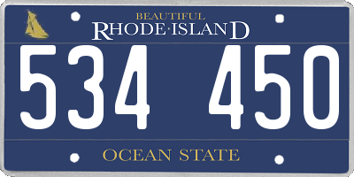 RI license plate 534450