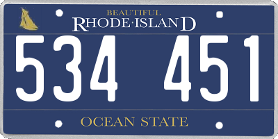 RI license plate 534451