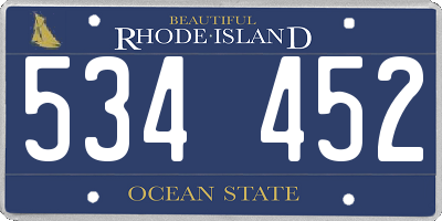 RI license plate 534452
