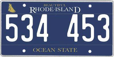RI license plate 534453