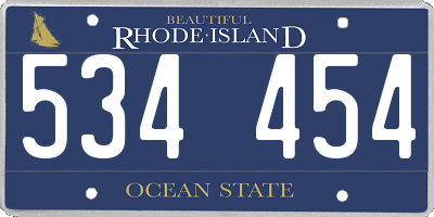 RI license plate 534454