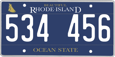 RI license plate 534456