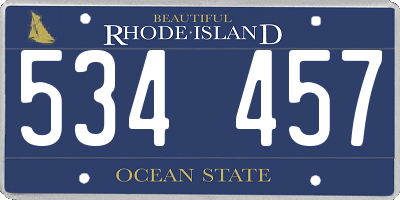 RI license plate 534457