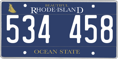 RI license plate 534458