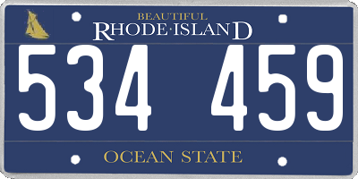 RI license plate 534459