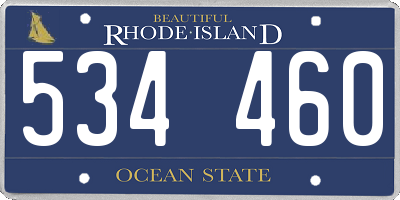 RI license plate 534460