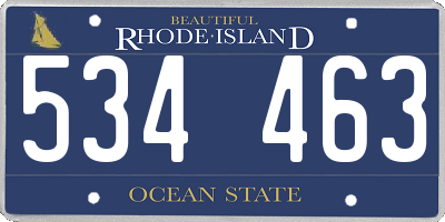 RI license plate 534463