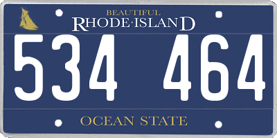RI license plate 534464