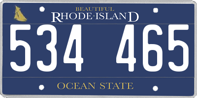 RI license plate 534465