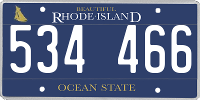 RI license plate 534466