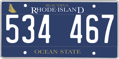 RI license plate 534467