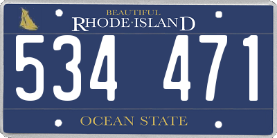 RI license plate 534471