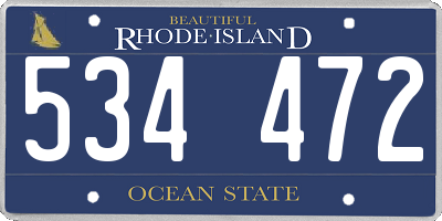 RI license plate 534472