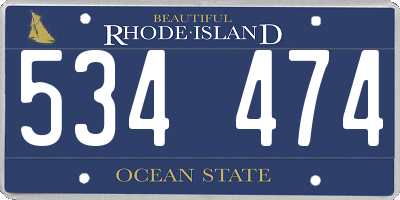 RI license plate 534474