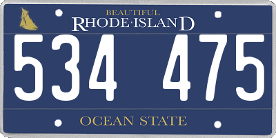 RI license plate 534475