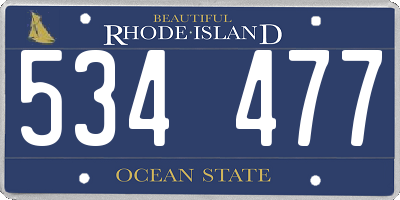 RI license plate 534477